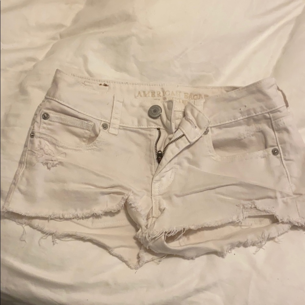 White jean shorts